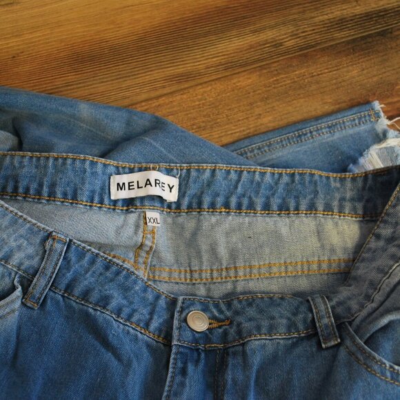 Melarey Women's Plus Size Cropped Wide Leg Jeans XXL 120-S - Picture 7 of 7